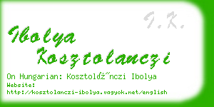 ibolya kosztolanczi business card